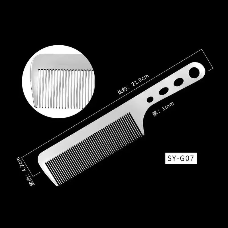 Ultra-Thin Titanium Steel Stainless Steel Hairdressing Comb Men Hair Styling Point-Tail Combs Profissional Hairbrush