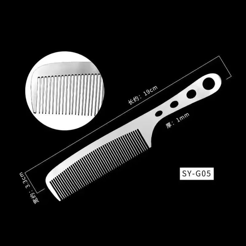 Ultra-Thin Titanium Steel Stainless Steel Hairdressing Comb Men Hair Styling Point-Tail Combs Profissional Hairbrush