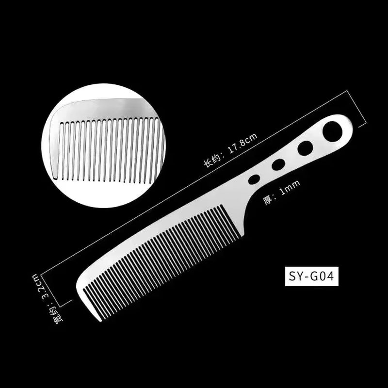 Ultra-Thin Titanium Steel Stainless Steel Hairdressing Comb Men Hair Styling Point-Tail Combs Profissional Hairbrush