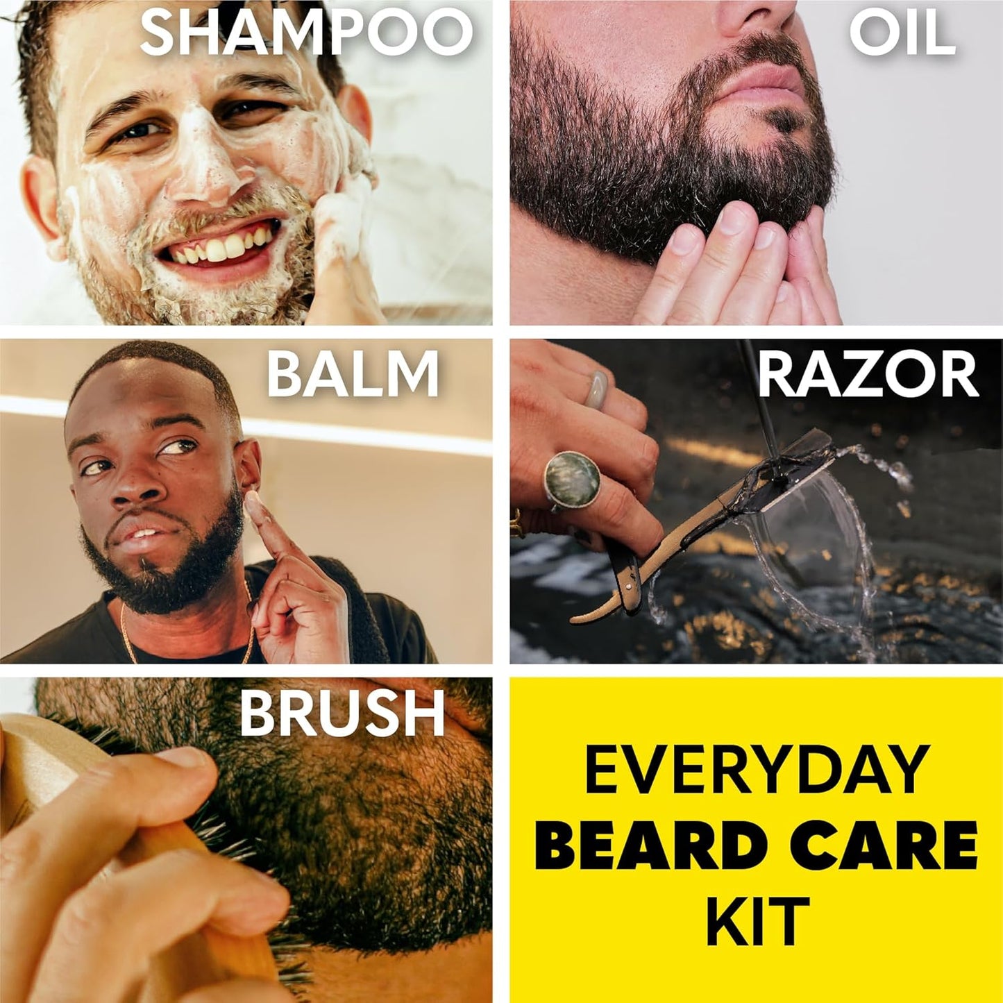 Beard Club Beard Care Kit - Grooming Essentials for a Healthier, Stylish Beard - Straight Edge Razor, Shampoo, Cedar Balm, Oil, and Boar Bristle Brush