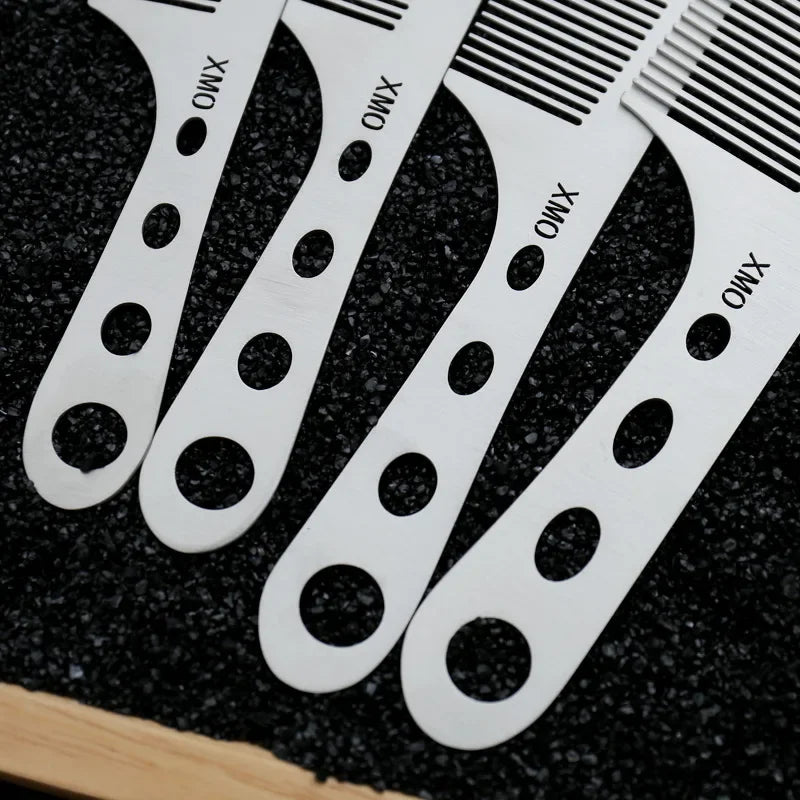 Ultra-Thin Titanium Steel Stainless Steel Hairdressing Comb Men Hair Styling Point-Tail Combs Profissional Hairbrush