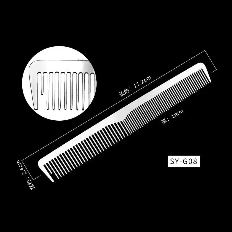 Ultra-Thin Titanium Steel Stainless Steel Hairdressing Comb Men Hair Styling Point-Tail Combs Profissional Hairbrush